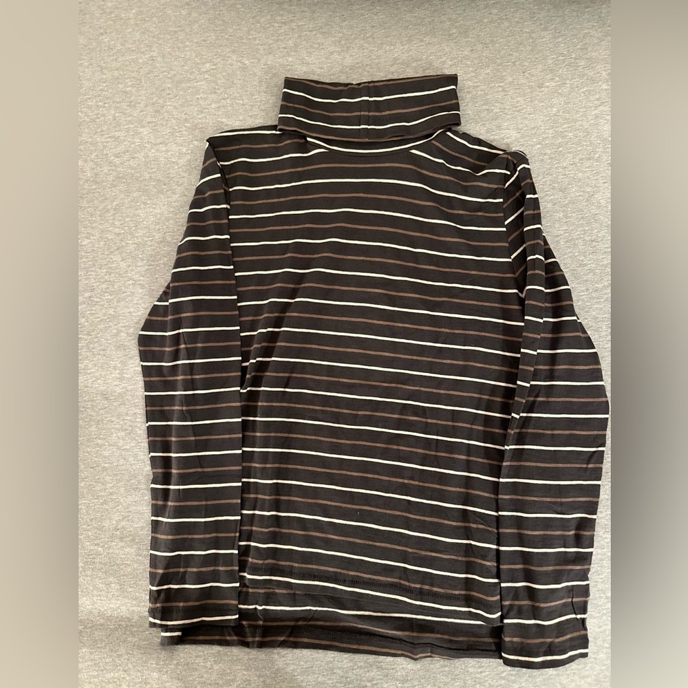 *NEW* Madewell Whisper Cotton Turtleneck Top in Tessie Stripe